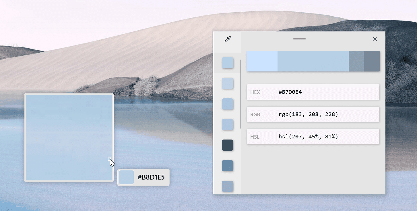 Microsoft PowerToys color picker tool