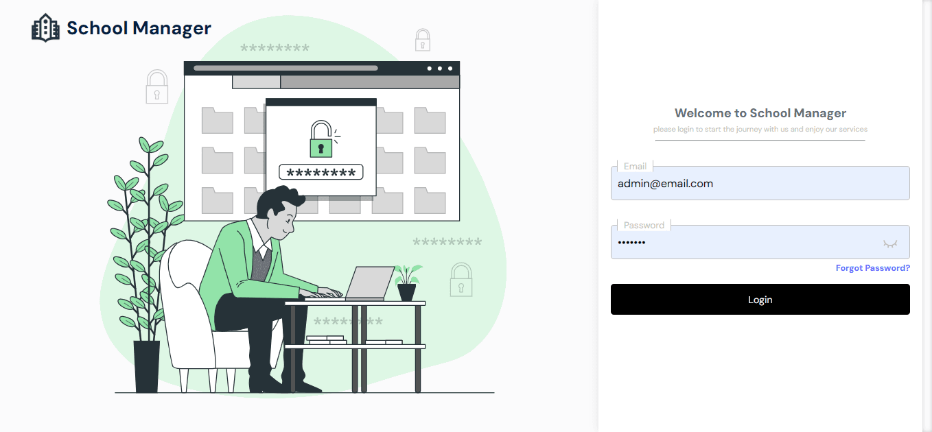 School Manager login page